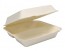 9" 3-Compartment Solo Bare Sugarcane Biodegradable Take Out Container Hinged Clamshell, Compostable, Ivory