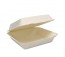 9" 3-Compartment Solo Bare Sugarcane Biodegradable Take Out Container Hinged Clamshell, Compostable, Ivory