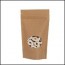 5" X 2-1/2" X 8" Kraft Window Stand-Up Zipper Pouch, Kraft